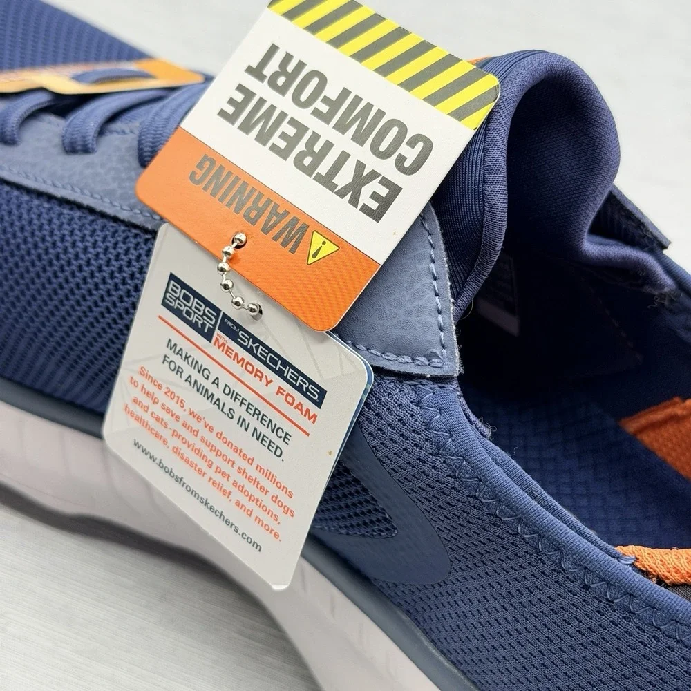 Skechers Slip Ins Men's 10 Sneakers Navy Blue Bobs Breathable Comfort 118311